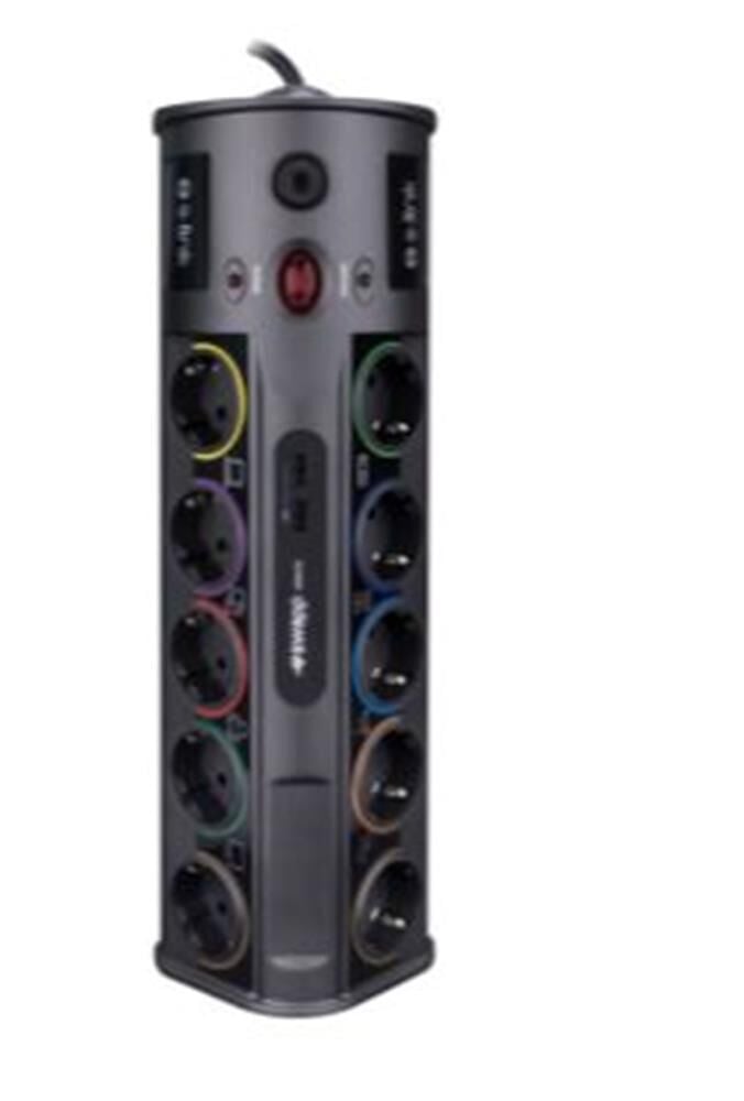 S-link SWV-PRZ010 1.8M 1860 Joule 1.5mm 1 Usb 1 Type C 2.1A-5V 16A 250V 3680W 10lu Akım Kor.Priz