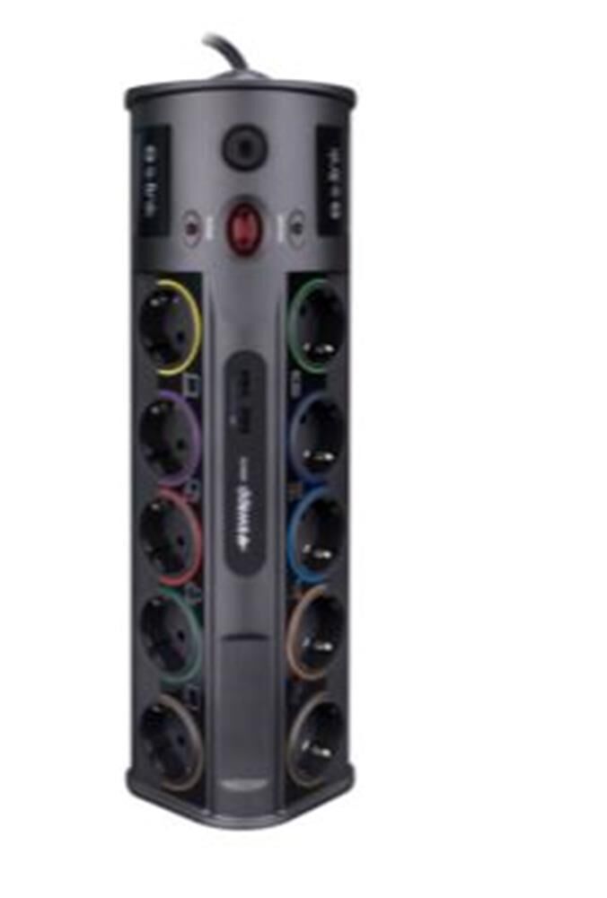 S-link SWV-PRZ010 1.8M 1860 Joule 1.5mm 1 Usb 1 Type C 2.1A-5V 16A 250V 3680W 10lu Akım Kor.Priz