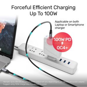UNITEK USB-C 3.2 KABLO 1MT 10GBPS, 100W PD, 4K&60Hz (C14082ABK)