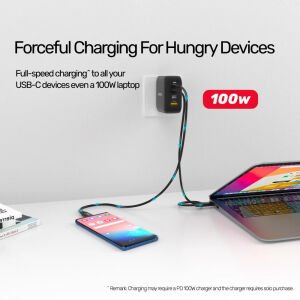 UNITEK USB4 THUNDERBOLT KABLO 0.8MT 40GBPS, 8K&60Hz,100W (C14100BK-0.8M)