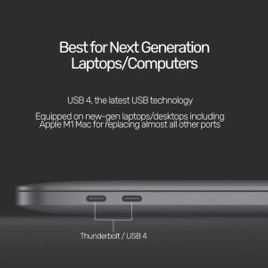 UNITEK USB4 THUNDERBOLT KABLO 0.8MT 40GBPS, 8K&60Hz,100W (C14100BK-0.8M)