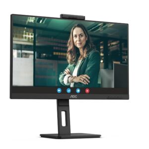 27 AOC Q27P3QW IPS 4MS 75HZ 2XHDMI 1XDP QHD 2560X1440 USB3.2 HOPARLÖR WEBCAM ÇERÇEVESİZ PIVOT VESA SİYAH