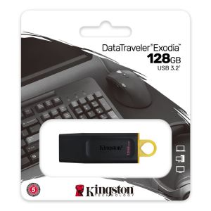 Kingston DTX-128GB USB3.2 Gen1 DataTraveler Exodia (Black + Yellow) Flash Bellek