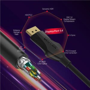 UNITEK DISPLAYPORT 1.4 KABLO 1MT 8K&60Hz (C1624BK-1M)