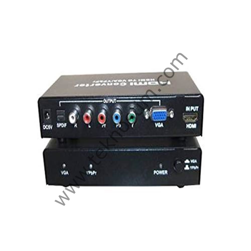 Vcom Dd495 Hdmı To Vga+Ypbpr 1080P Metal Kutu High speed 10.2Gbps