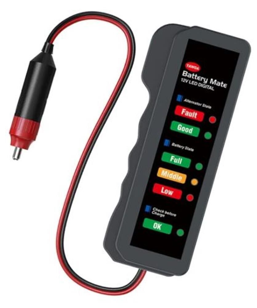 Sline M-007 Dijital Akü Test Cihazı 12V LED Gösterge ile Akü Durumu Ölçer