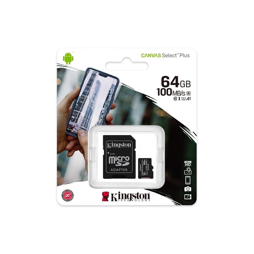 64 GB KINGSTON CANVAS SELECT PLUS MICRO SD CARD CL10 SDCS2/64GB