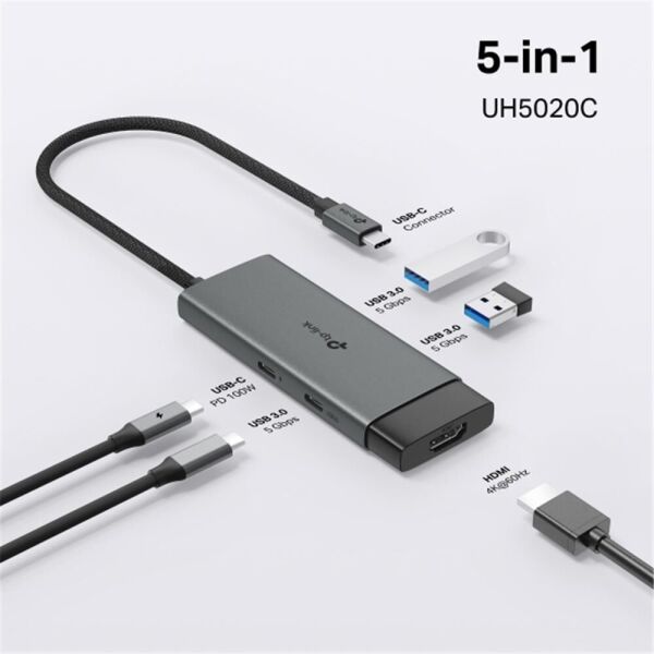 Tp-Link UH5020C USB Type C Docking Station 5 Port ( USB-C PD + USB C + HDMI + USB 3.0 X2 )