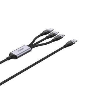UNITEK TYPE-C 3in1 HIZLI ŞARJ KABLOSU 1.5MT 20W MICRO USB, TYPE-C, LIGHTNING (C14101AGY01-1.5M)