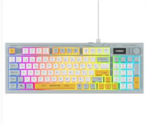 Everest KB-79 SILENT PRO Mavi-Beyaz-Sarı SESSİZ RGB Q Membrane Oyuncu Klavyesi