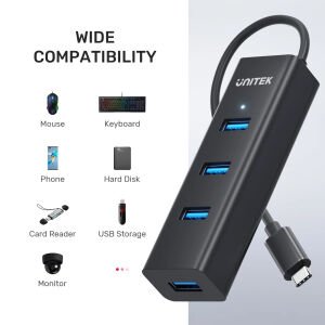 UNITEK TYPE-C TO 4 PORT USB 3.0 + TYPE-C (Y-3089Z01)