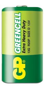 GP Greencel R20 Kalın D Boy Çinko Pil 20'li Paket GP13-2S2