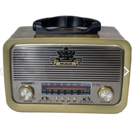 Everton RT-301 Bluetooth-USB-SD-FM Şarjlı  Nostaljik Radyo El Fenerli