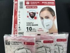 Parmask PS2001 FFP2NR 10lu 5 Katlı Beyaz Tek Tek Poşetli (En149:2001+A1:2009)