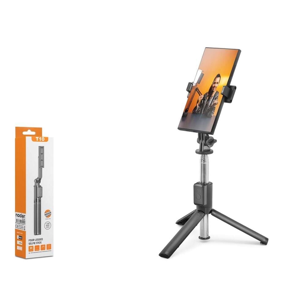 Nodar Nd1040 Tripod Selfie Çubuğu - Bluetooth 5.0 Uzaktan Kumandalı 67Cm Siyah