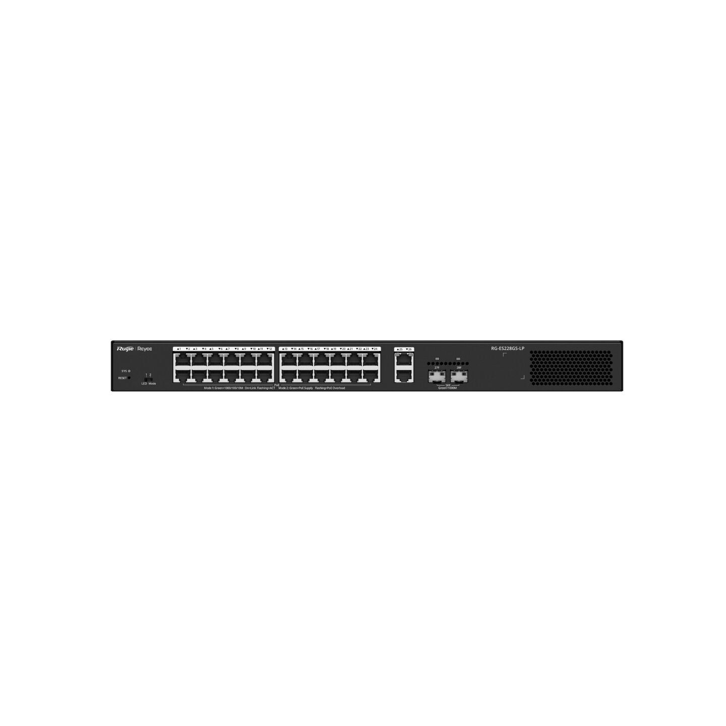 RUIJIE REYEE RG-ES228GS-LP 28 PORT 26XGE/2SFP 250W BULUT YÖNETİLEBİLİR POE SWİTCH